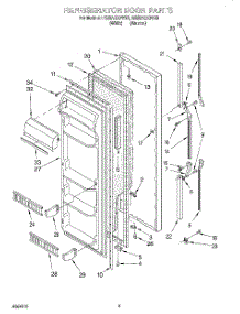 06 - Refrigerator Door parts for Roper Refrigerator RS20AQXFW00 from AppliancePartsPros.com