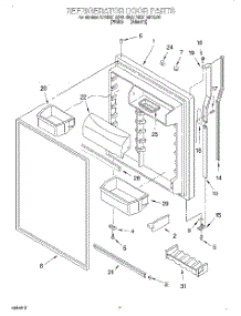 04 - Refrigerator Door parts for Kitchenaid Refrigerator KTRS21MFWH00 from AppliancePartsPros.com