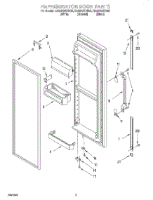 06 - Refrigerator Door parts for Whirlpool Refrigerator ED25DSXDN05 from AppliancePartsPros.com