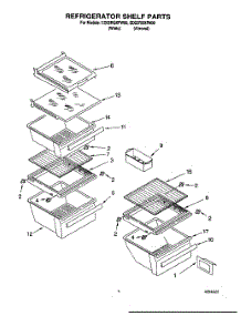 03 - Refrigerator Shelf parts for Whirlpool Refrigerator ED25RQXFN00 from AppliancePartsPros.com