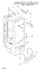 02 - Refrigerator Liner parts for Whirlpool Refrigerator ED27DQXDB03 from AppliancePartsPros.com