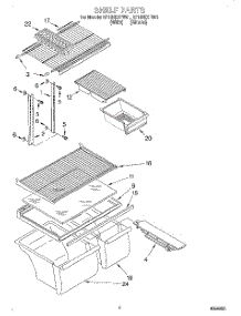 03 - Shelf parts for Roper Refrigerator RT18DKXFN01 from AppliancePartsPros.com
