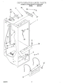 02 - Refrigerator Liner parts for Whirlpool Refrigerator 8ED22PQXDW01 from AppliancePartsPros.com