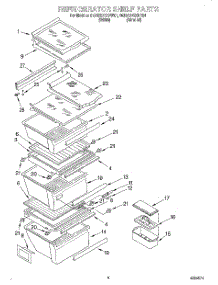 03 - Refrigerator Shelf parts for Whirlpool Refrigerator 9ED22DQXDN01 from AppliancePartsPros.com