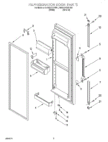 07 - Refrigerator Door parts for Whirlpool Refrigerator 9ED22DQXDN01 from AppliancePartsPros.com