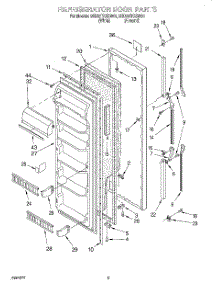 06 - Refrigerator Door parts for Whirlpool Refrigerator 9ED20TKXDN01 from AppliancePartsPros.com