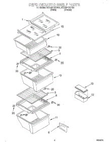 03 - Refrigerator Shelf parts for Whirlpool Refrigerator 9ED22PKXDN01 from AppliancePartsPros.com