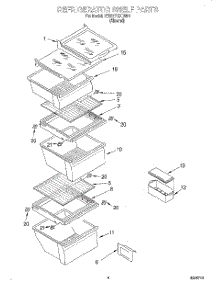 03 - Refrigerator Shelf parts for Whirlpool Refrigerator 7ED22PQXDN01 from AppliancePartsPros.com
