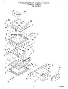 03 - Refrigerator Shelf parts for Kitchenaid Refrigerator KSRB22QFSS00 from AppliancePartsPros.com