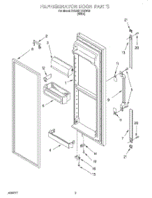 06 - Refrigerator Door parts for Whirlpool Refrigerator 3VED27DQEW00 from AppliancePartsPros.com