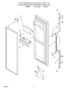 06 - Refrigerator Door parts for Whirlpool Refrigerator 3VED29DQEN00 from AppliancePartsPros.com