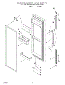 06 - Refrigerator Door parts for Whirlpool Refrigerator 8ED25DQXDN02 from AppliancePartsPros.com