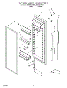 06 - Refrigerator Door parts for Whirlpool Refrigerator 4KSRS22QFA00 from AppliancePartsPros.com