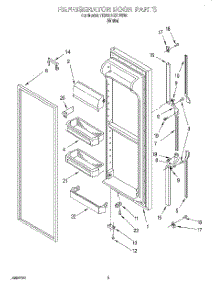 06 - Refrigerator Door parts for Whirlpool Refrigerator 7ED25PQXDW02 from AppliancePartsPros.com