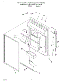 04 - Refrigerator Door parts for Whirlpool Refrigerator 3ET22DKXFW00 from AppliancePartsPros.com