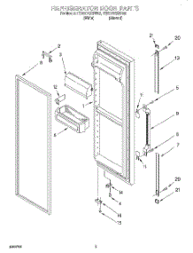 06 - Refrigerator Door parts for Whirlpool Refrigerator 7ED27DQXDW02 from AppliancePartsPros.com