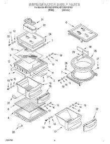 04 - Refrigerator Shelf parts for Whirlpool Refrigerator 4KSRS27QFA00 from AppliancePartsPros.com