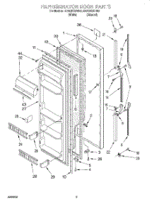 06 - Refrigerator Door parts for Whirlpool Refrigerator ED20ZKXDW03 from AppliancePartsPros.com