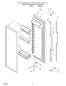 04 - Refrigerator Door parts for Kitchenaid Refrigerator KSRP22KFAL01 from AppliancePartsPros.com
