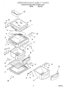 03 - Refrigerator Shelf parts for Kitchenaid Refrigerator KSRS22QFAL01 from AppliancePartsPros.com