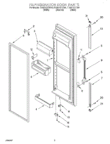 07 - Refrigerator Door parts for Whirlpool Refrigerator ED22DQXEW04 from AppliancePartsPros.com