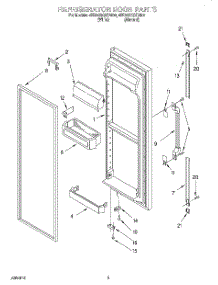 06 - Refrigerator Door parts for Whirlpool Refrigerator 4ED25DQXDW02 from AppliancePartsPros.com