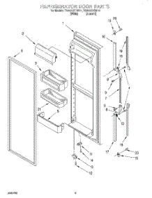 06 - Refrigerator Door parts for Whirlpool Refrigerator TS22AQXDN11 from AppliancePartsPros.com
