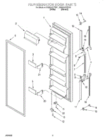 06 - Refrigerator Door parts for Roper Refrigerator RS22AQXFN01 from AppliancePartsPros.com