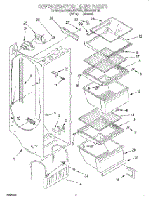 02 - Refrigerator Liner parts for Roper Refrigerator RS20AQXFW01 from AppliancePartsPros.com