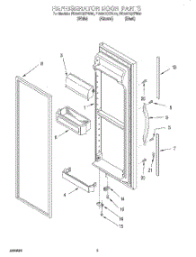 07 - Refrigerator Door parts for Whirlpool Refrigerator ED22CQXFB00 from AppliancePartsPros.com