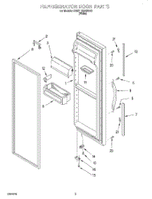 06 - Refrigerator Door parts for Whirlpool Refrigerator BRS71ABANA00 from AppliancePartsPros.com