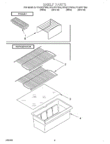 05 - Shelf parts for Roper Refrigerator RT14ZKYFW02 from AppliancePartsPros.com