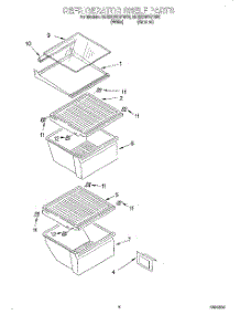 03 - Refrigerator Shelf parts for Whirlpool Refrigerator ED22GWXFN00 from AppliancePartsPros.com