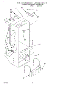 02 - Refrigerator Liner parts for Whirlpool Refrigerator ED22GWXFW00 from AppliancePartsPros.com