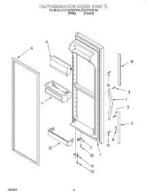 07 - Refrigerator Door parts for Whirlpool Refrigerator ED22PQXFN00 from AppliancePartsPros.com