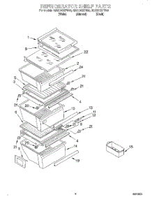 03 - Refrigerator Shelf parts for Whirlpool Refrigerator GD22DQXFB00 from AppliancePartsPros.com
