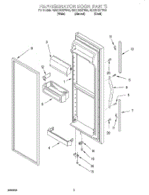 07 - Refrigerator Door parts for Whirlpool Refrigerator GD22DQXFN00 from AppliancePartsPros.com
