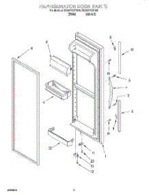 06 - Refrigerator Door parts for Whirlpool Refrigerator ED25PQXFN00 from AppliancePartsPros.com