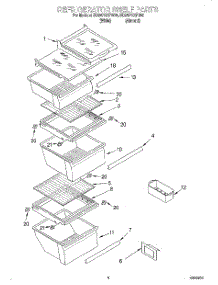 03 - Refrigerator Shelf parts for Whirlpool Refrigerator ED25PQXFW00 from AppliancePartsPros.com