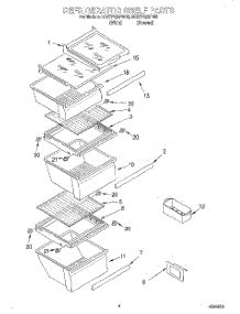 03 - Refrigerator Shelf parts for Whirlpool Refrigerator ED27PQXFN00 from AppliancePartsPros.com