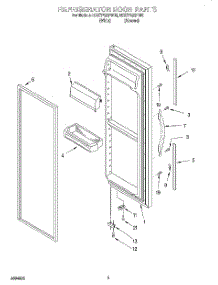 06 - Refrigerator Door parts for Whirlpool Refrigerator ED27PQXFN00 from AppliancePartsPros.com