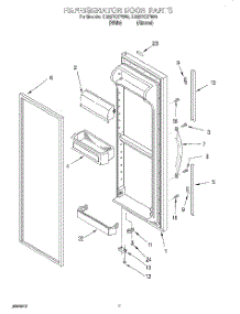 05 - Refrigerator Door parts for Whirlpool Refrigerator ED22PKXFW00 from AppliancePartsPros.com