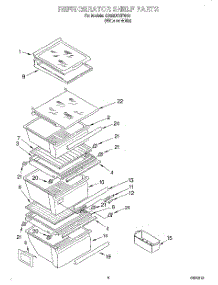03 - Refrigerator Shelf parts for Whirlpool Refrigerator GD22DKXFW00 from AppliancePartsPros.com