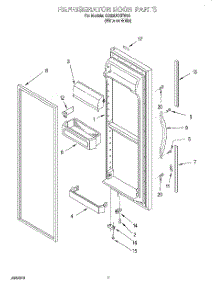 06 - Refrigerator Door parts for Whirlpool Refrigerator GD22DKXFW00 from AppliancePartsPros.com