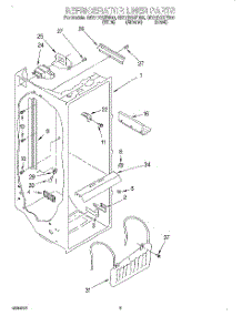 02 - Refrigerator Liner parts for Whirlpool Refrigerator GD27DQXFB00 from AppliancePartsPros.com