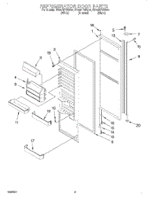 06 - Refrigerator Door parts for Whirlpool Refrigerator ED20DFXEB01 from AppliancePartsPros.com