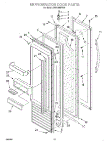 10 - Refrigerator Door parts for Kitchenaid Refrigerator KSSC48MFS05 from AppliancePartsPros.com