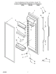 05 - Refrigerator Door parts for Kitchenaid Refrigerator KSRS22QGAL00 from AppliancePartsPros.com