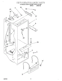 02 - Refrigerator Liner parts for Whirlpool Refrigerator 8ED22PQXFW00 from AppliancePartsPros.com