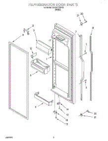 07 - Refrigerator Door parts for Whirlpool Refrigerator 3XART722F00 from AppliancePartsPros.com
